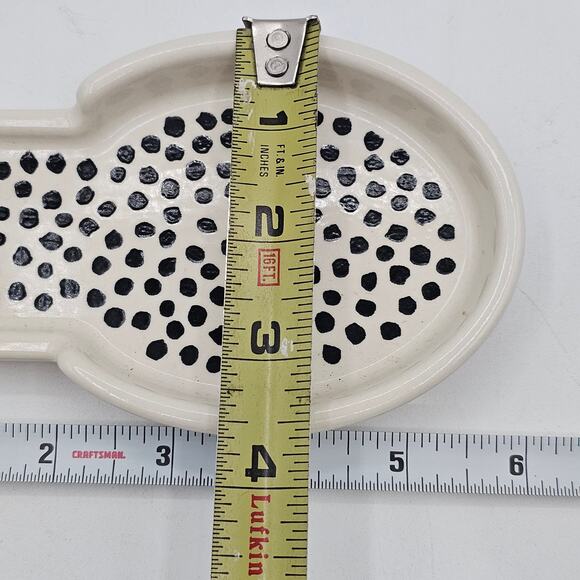 Thyme & Table Ceramic Spoon Rest Black Dot Contemporary Stoneware - Picture 7 of 7